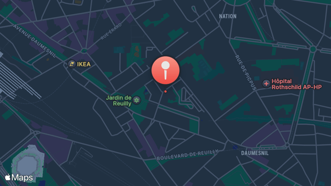 Map of Paris Epicentre, opens Apple Maps in a new tab
